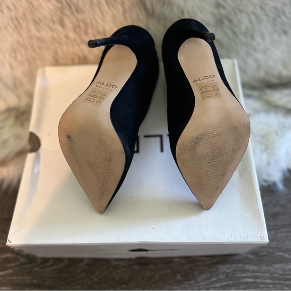 ALDO MELIDITH Stiletto Black Suede Heel Women's Size 5. Retail $ 110 - Picture 4 of 6